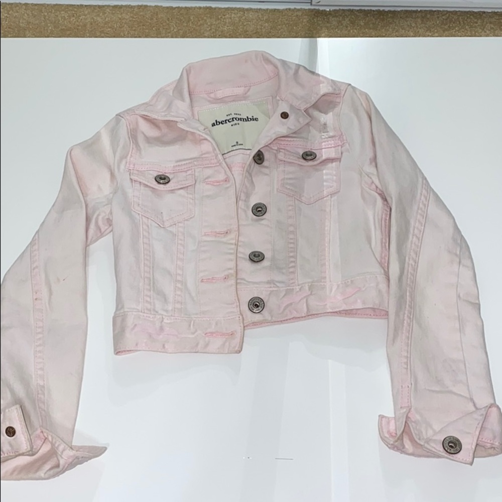 Baby pink kids denim coat